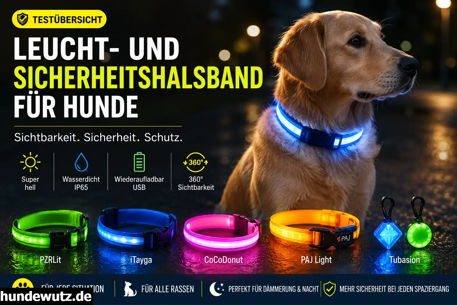 LED Hundehalsband Test – die besten Leuchthalsbänder für Hunde bei Dunkelheit