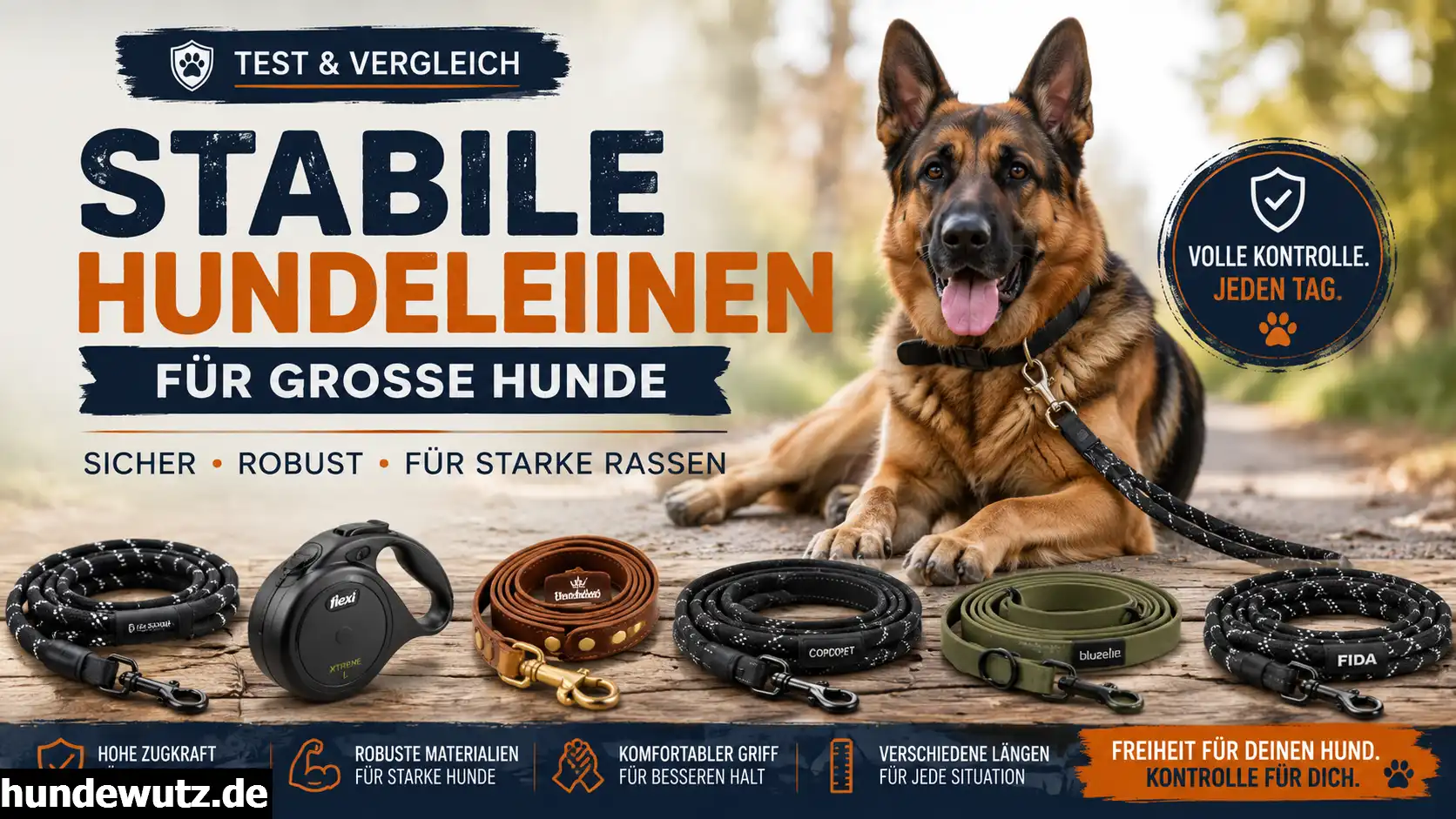 Hundeleinen Vergleich für große Hunde starke und sichere Leinen für Training und Alltag mit hoher Zugkraft