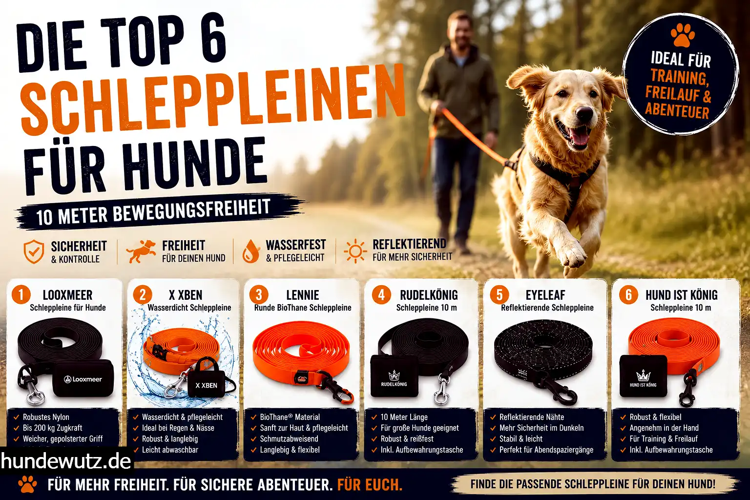 Schleppleine für große Hunde bis 40 kg und kleine Hunde im Trainingstest