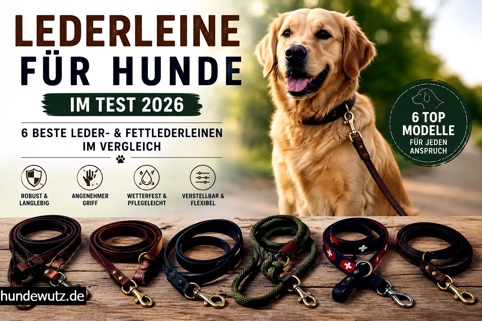Lederleine für Hunde Vergleich 2026 – Fettleder- und Lederleinen im Test für große und kleine Hunde